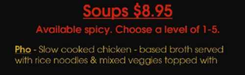 Karma Asian Fusion menu page 1