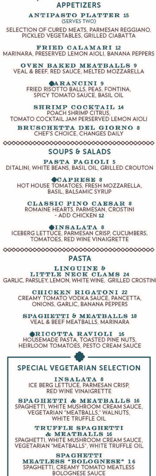 Pino Bianco menu page 1