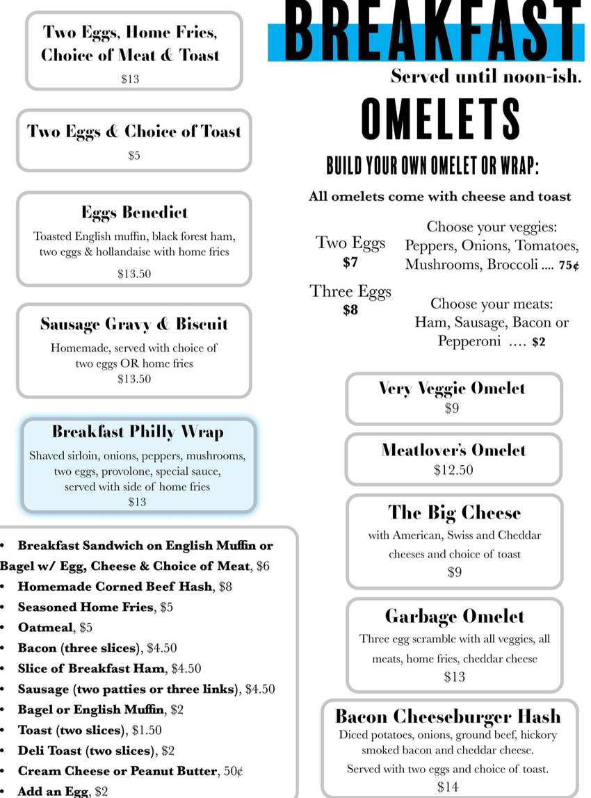 Gram's Diner menu page 1