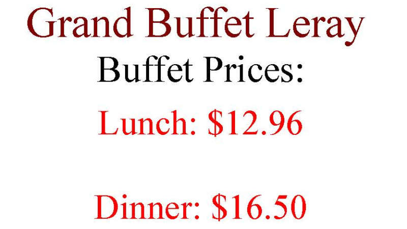 Grand Buffet of Leray menu page 1