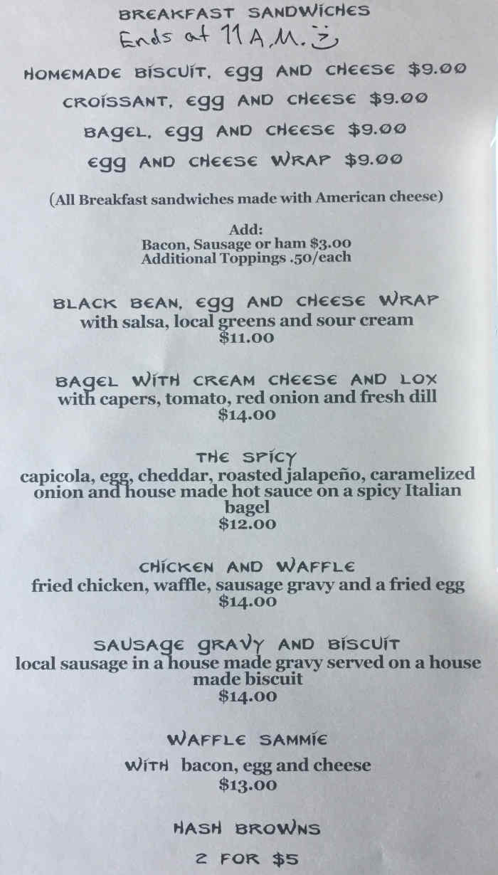 The Elf In The Oak menu page 1