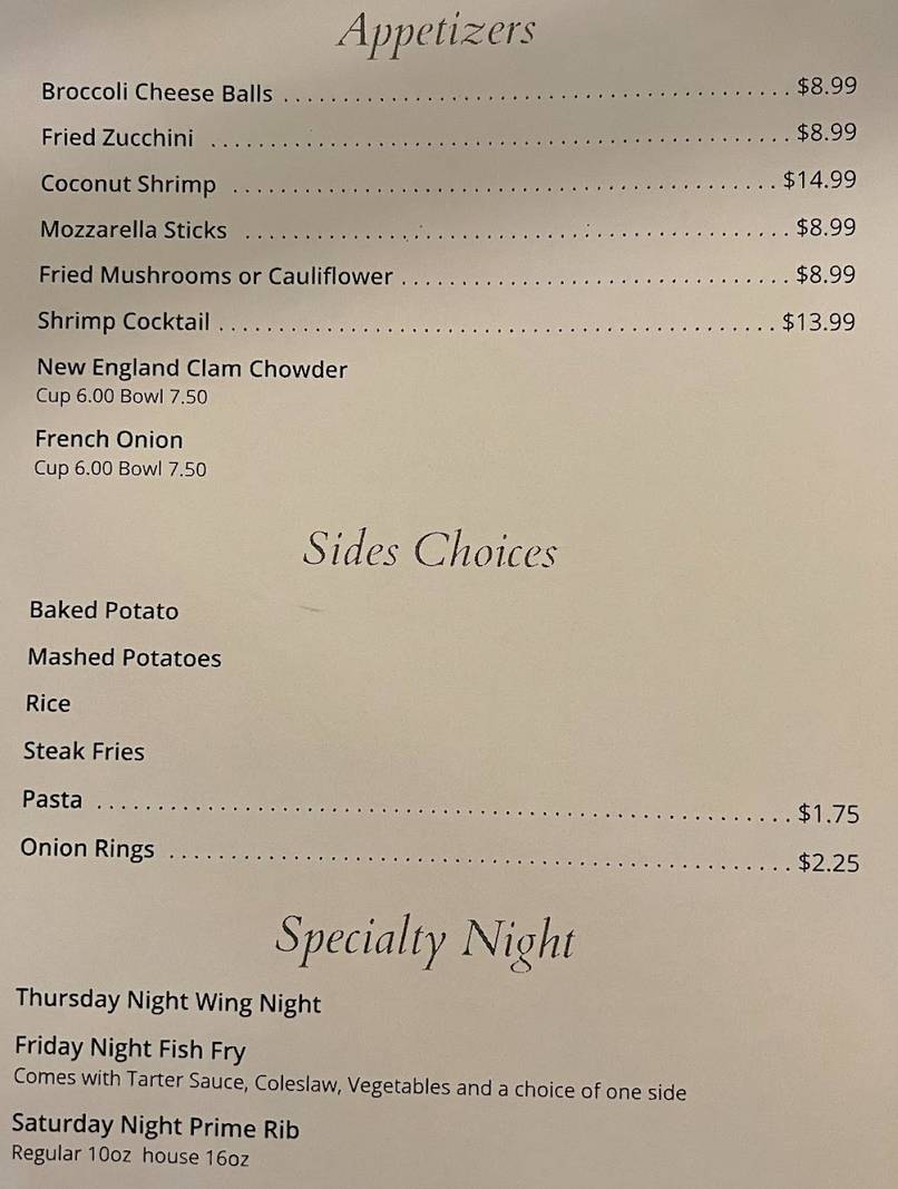 The Decoy menu page 1