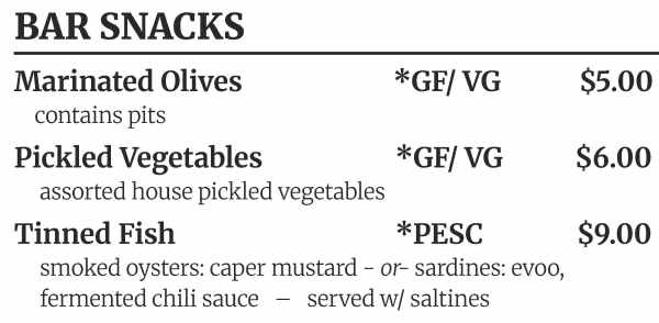 Little Fish Brewing Co menu page 1