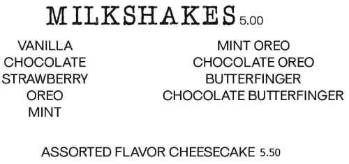 Union Street Diner menu page 1