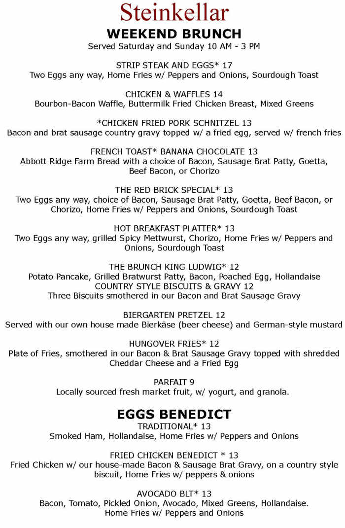 Steinkeller menu page 1