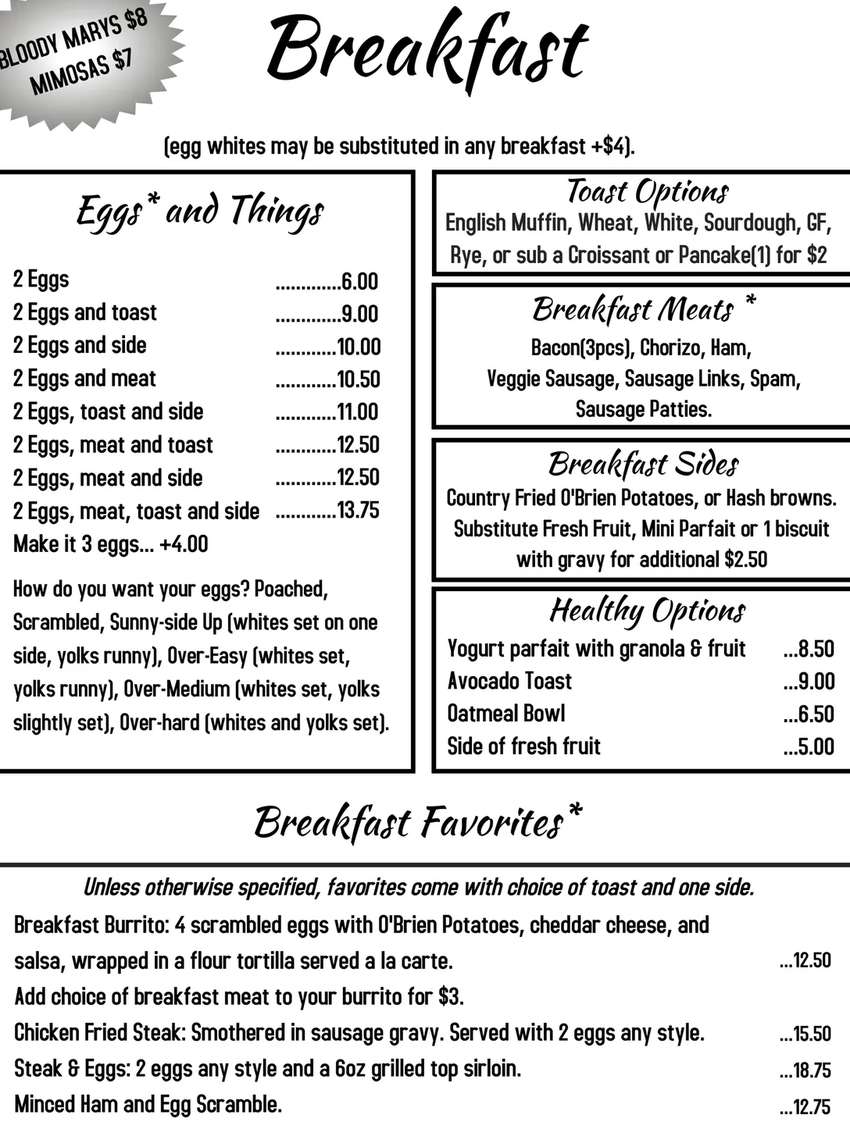 Labor Temple Diner & Bar menu page 1