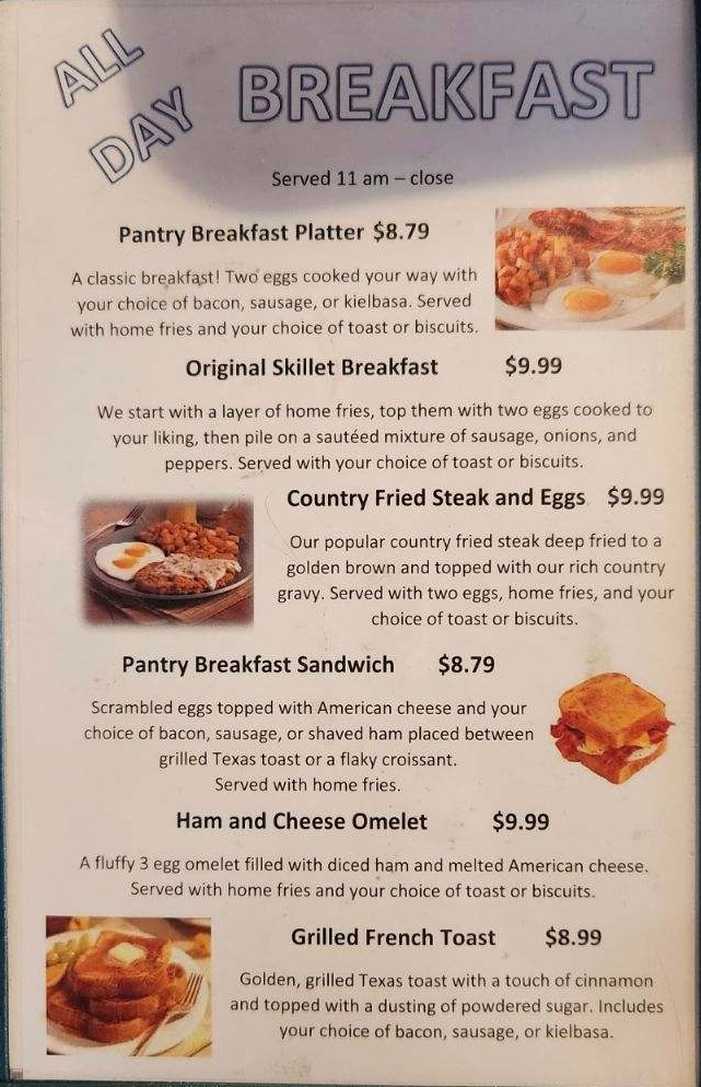 Dutch Pantry menu page 1