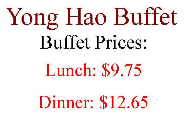 Yong Hao Buffet menu page 1