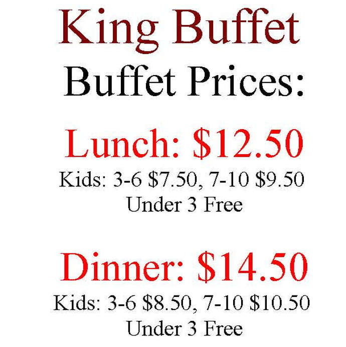 King Buffet menu page 1