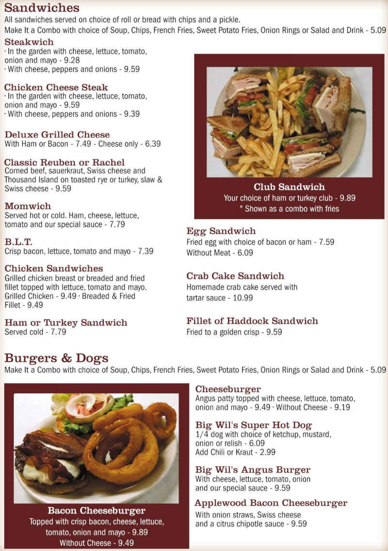 Good Wil's Restaurant & Bakery menu page 1