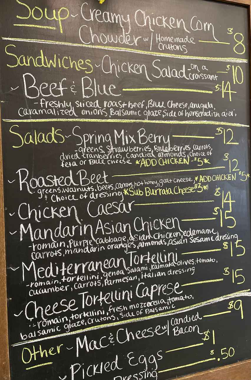 Pearl's Cafe on Main menu page 1