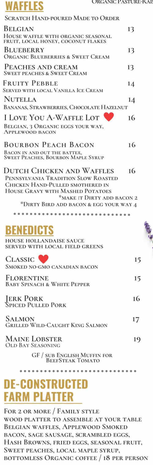 Farmhouse Eatery menu page 1