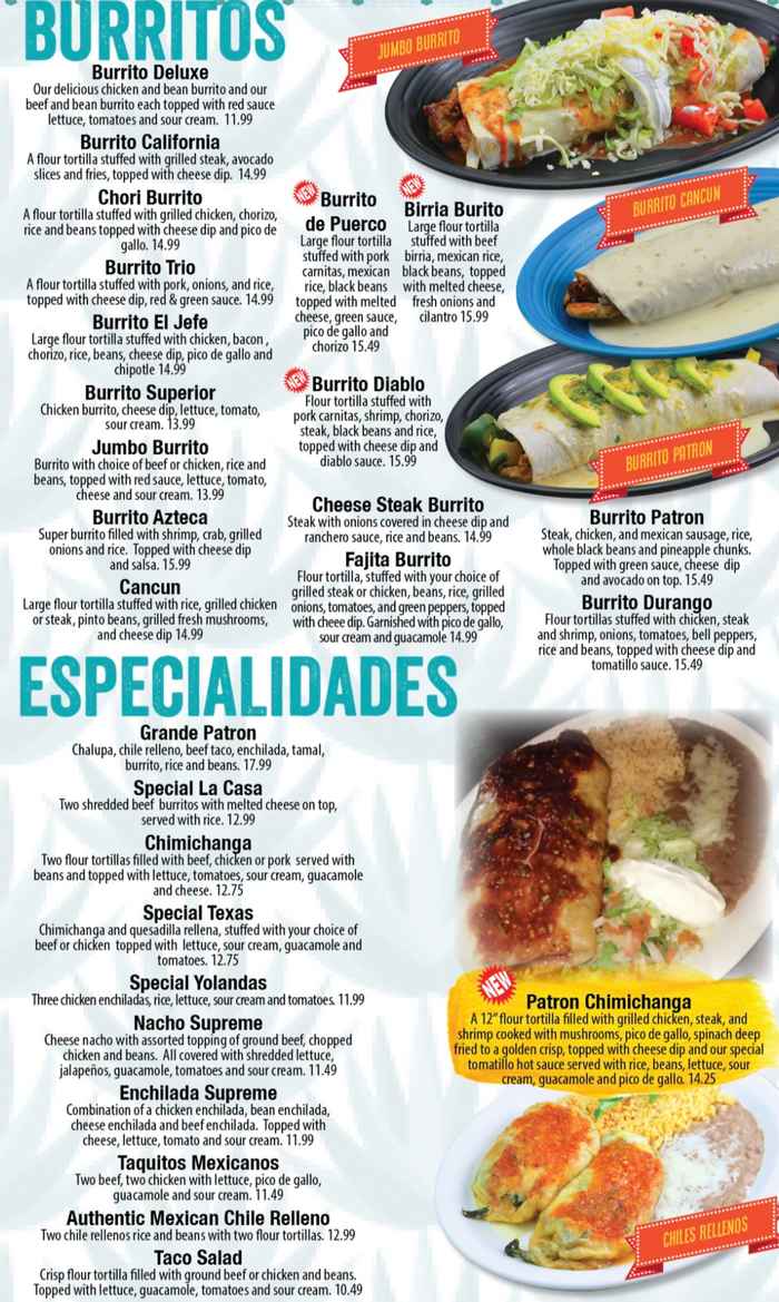 Don Patron menu page 1