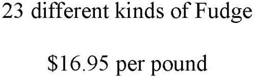 Blocks of Fudge menu page 1