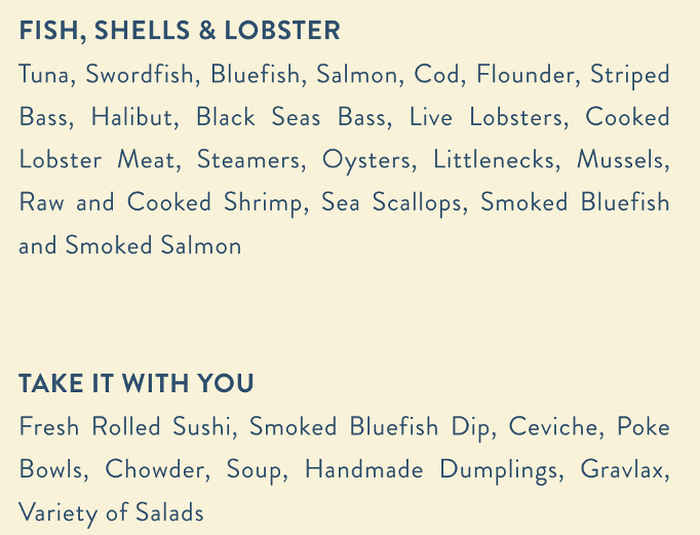 Dick's Fish & Provisions menu page 1