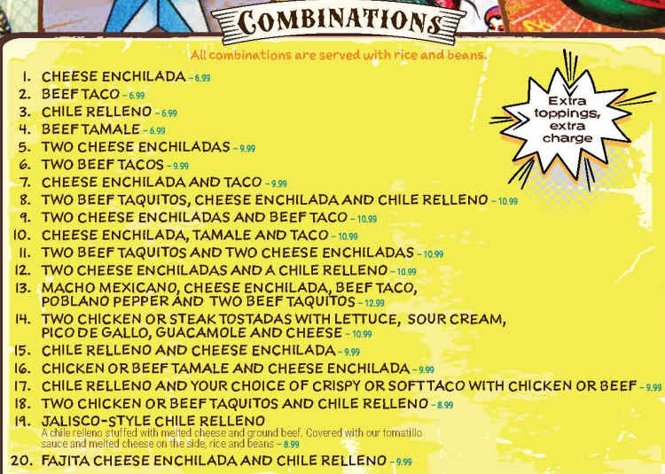 Papas & Beer menu page 1