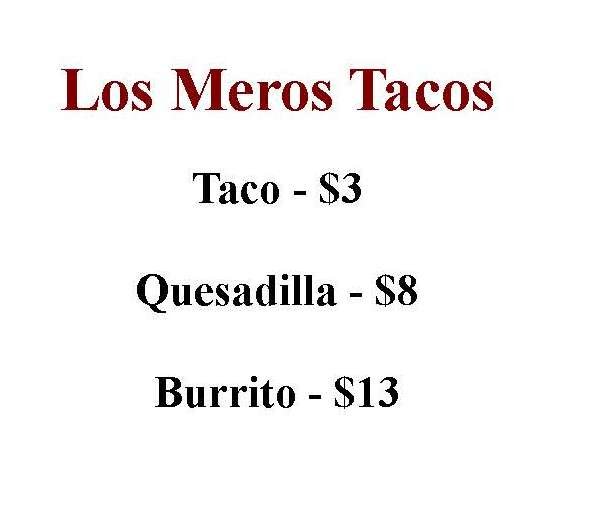 Los Meros Tacos menu page 1