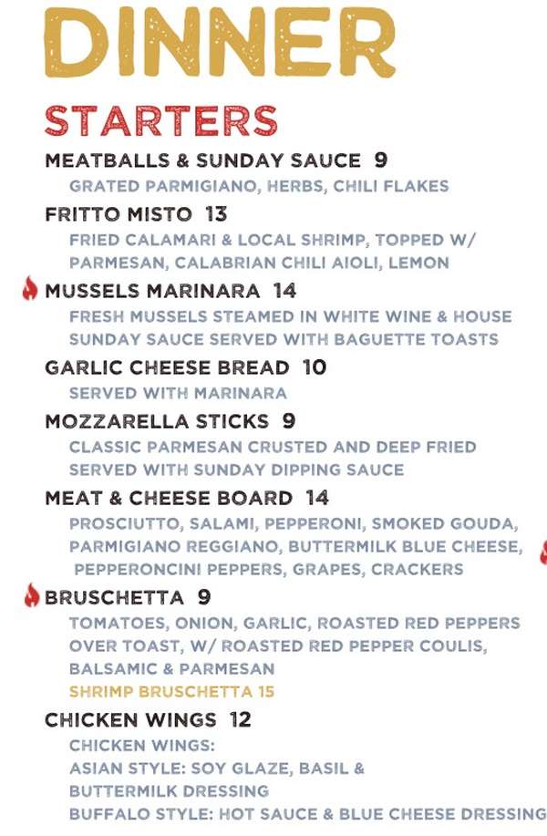 Hearth Wood Fired Pizza menu page 1