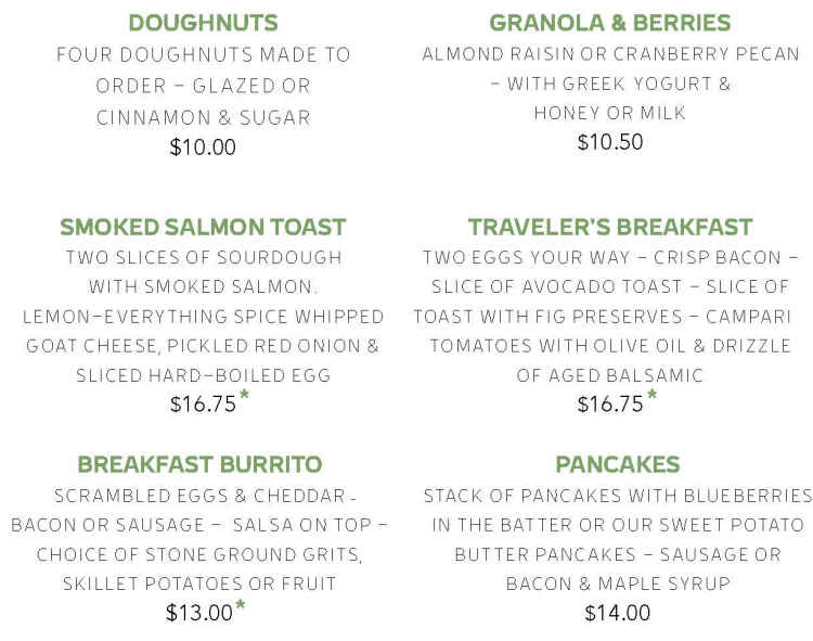 Lowcountry Produce menu page 1