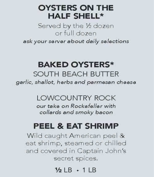 Salty Dog menu page 1