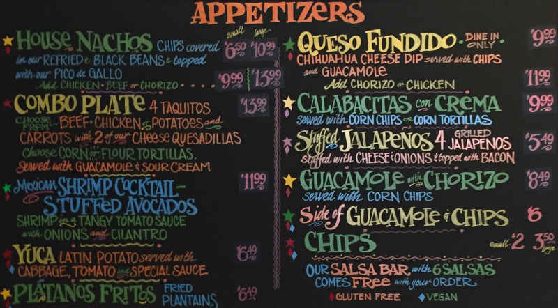 La Veracruzana menu page 1