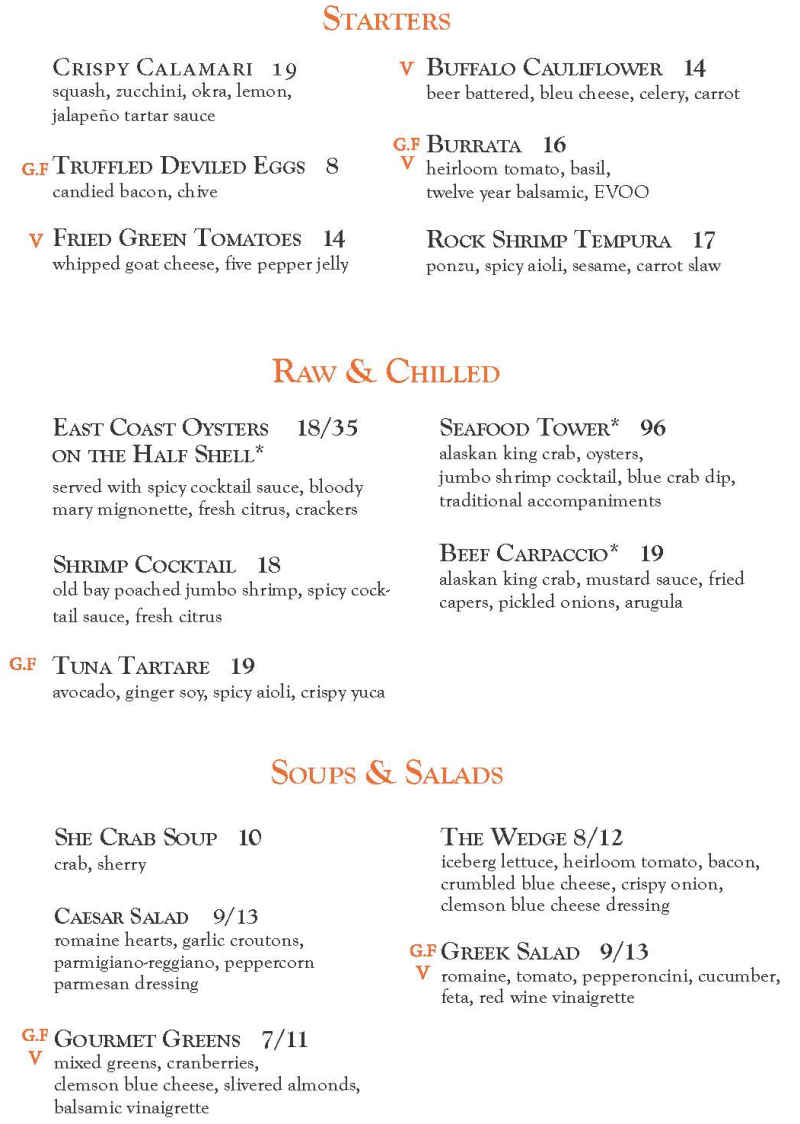Rick Erwin's menu page 1