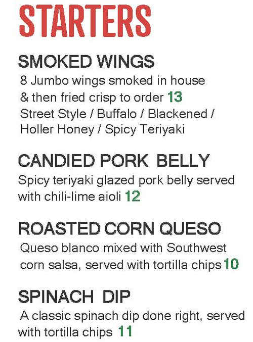 Sole on the Green menu page 1