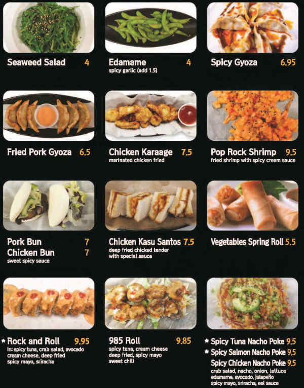 Zen Ramen & Sushi Burrito menu page 1