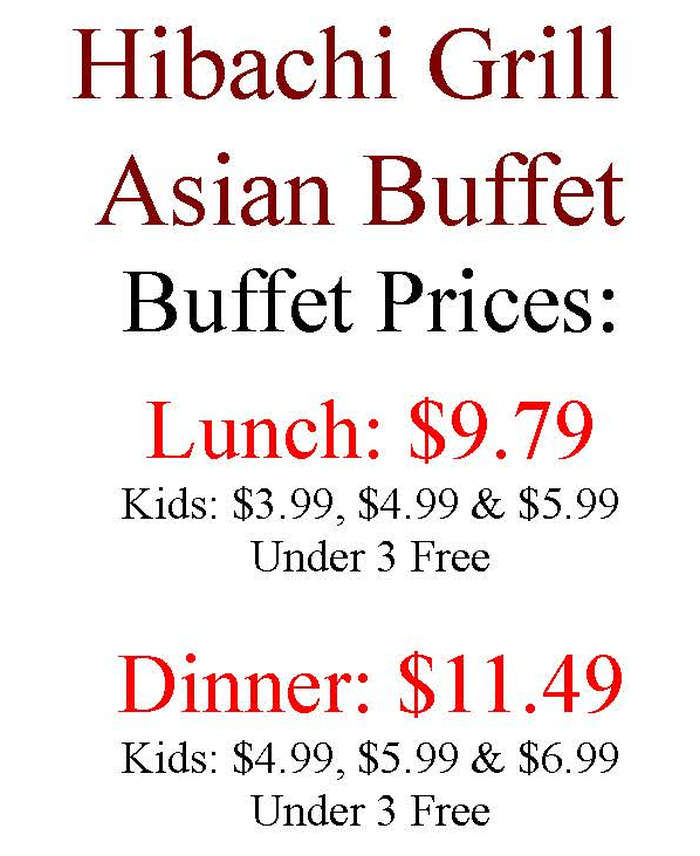 Hibachi & Grill Asian Buffet menu page 1