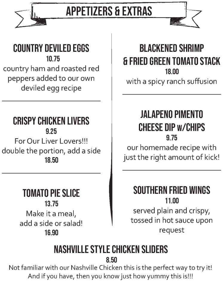 Annie O's Kitchen menu page 1