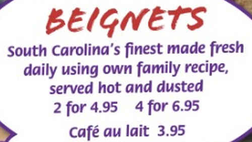 Kenny B's menu page 1