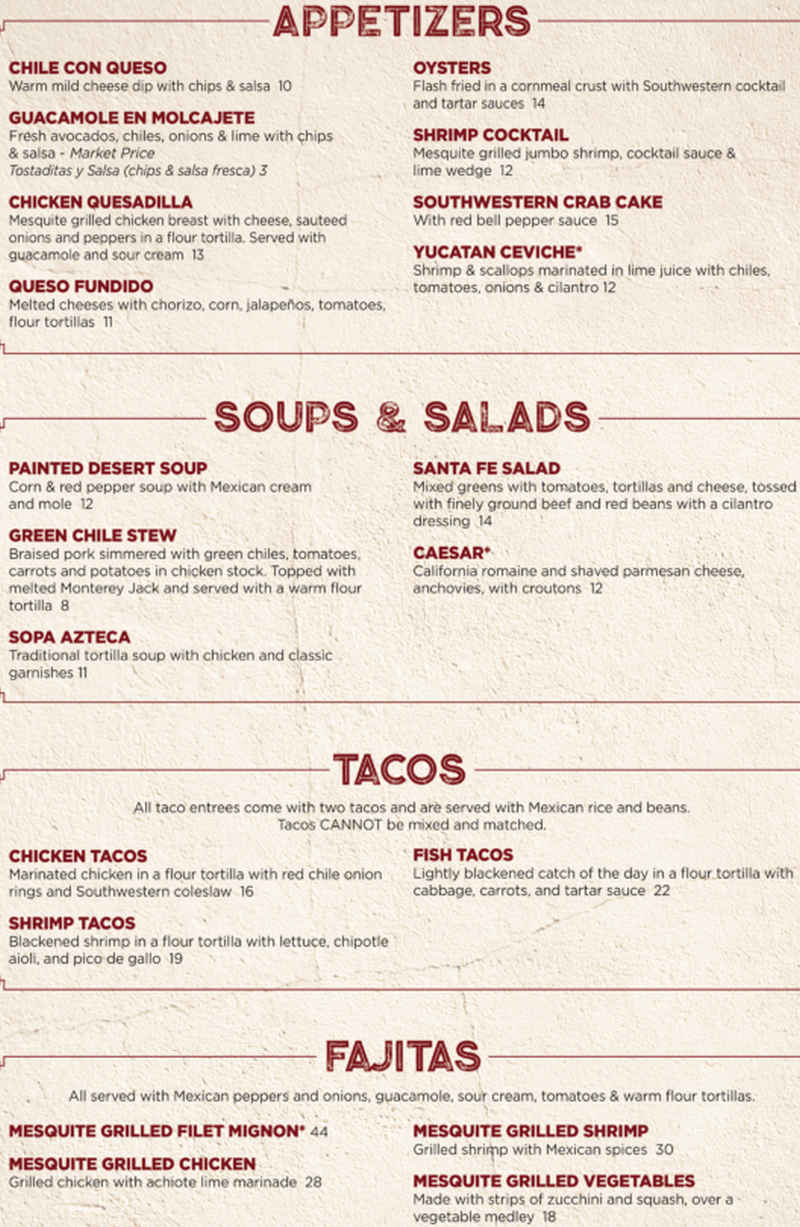 Santa Fe Cafe menu page 1