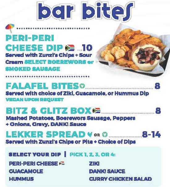 Zunzibar menu page 1