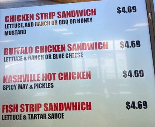 Zesto Drive In menu page 1