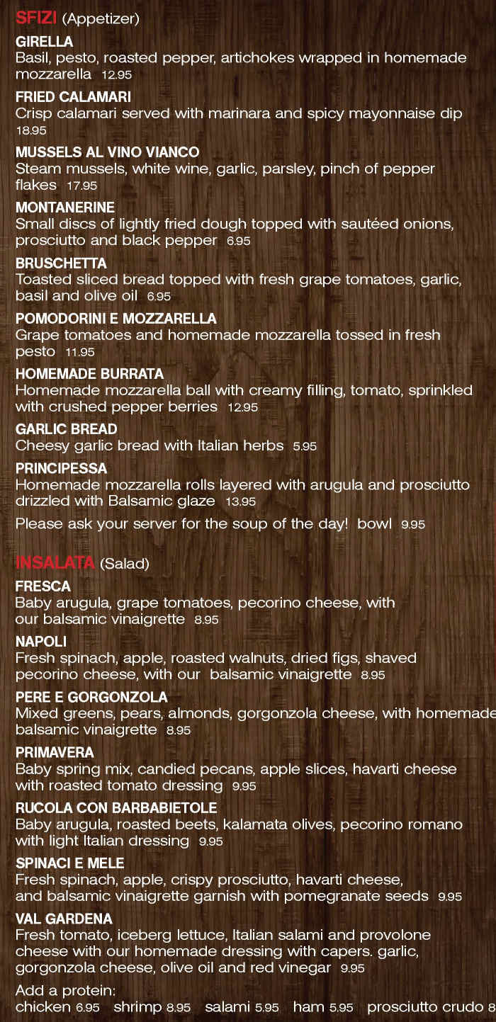 Antica Forma menu page 1