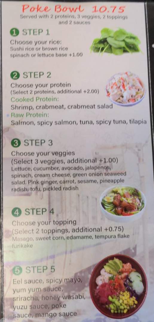 Ninja Cafe menu page 1