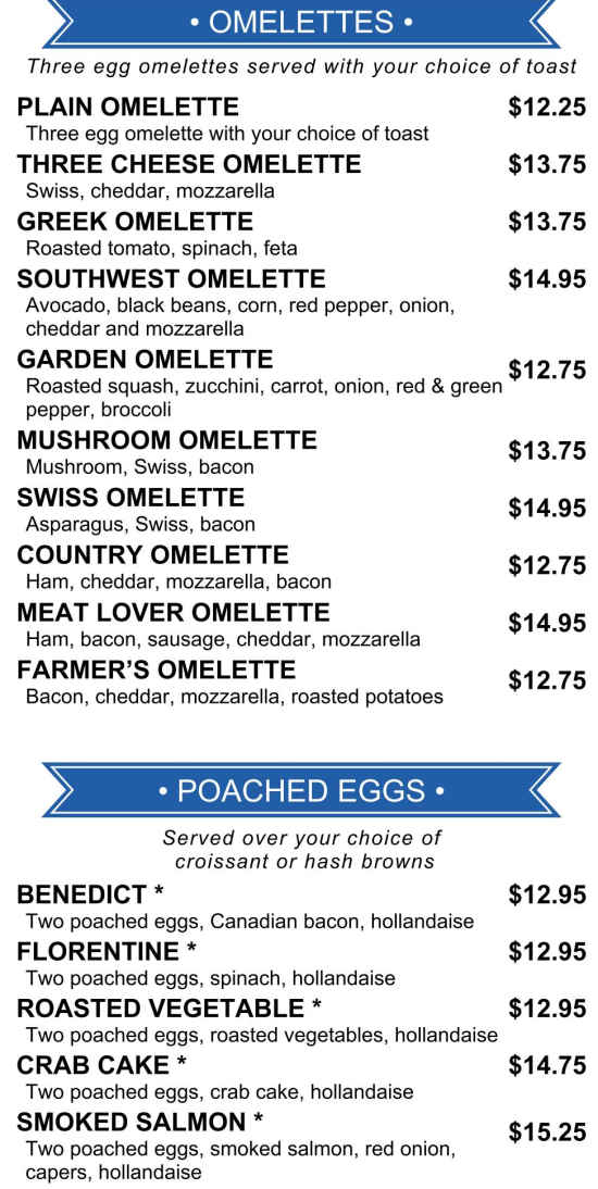 Our Daily Bread menu page 1