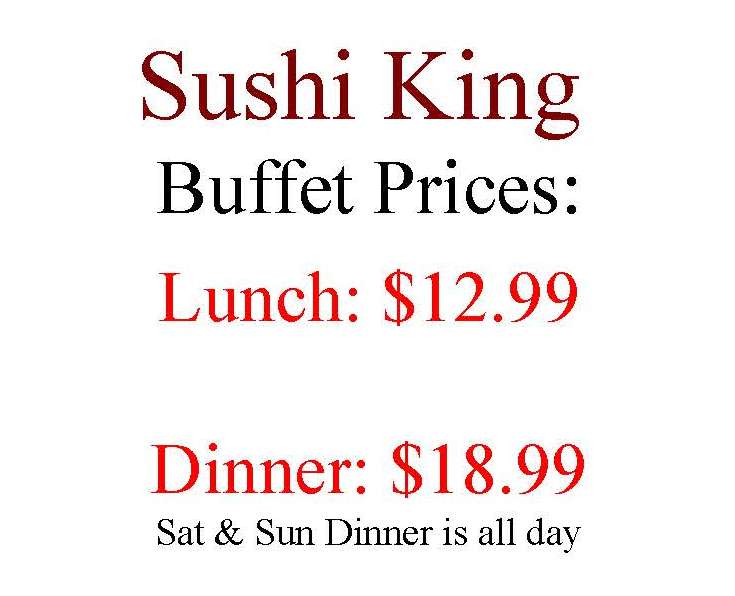Sushi King menu page 1