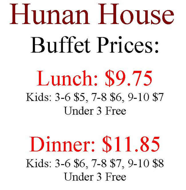 Hunan House menu page 1
