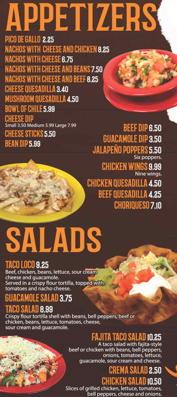 Don Tequila's menu page 1
