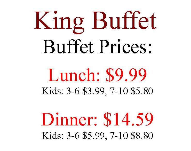King Buffet menu page 1