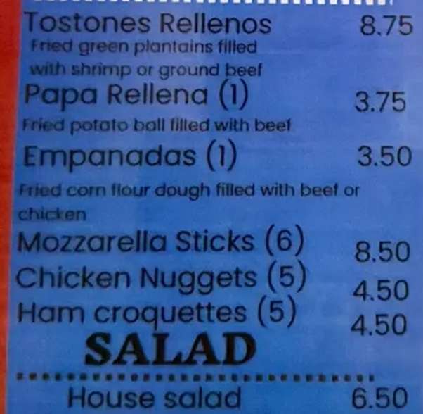 A Taste of Cuba menu page 1