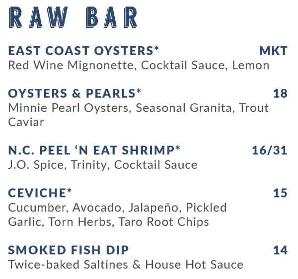 Casa Pearl menu page 1