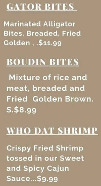 Keland's Louisiana Seafood menu page 1