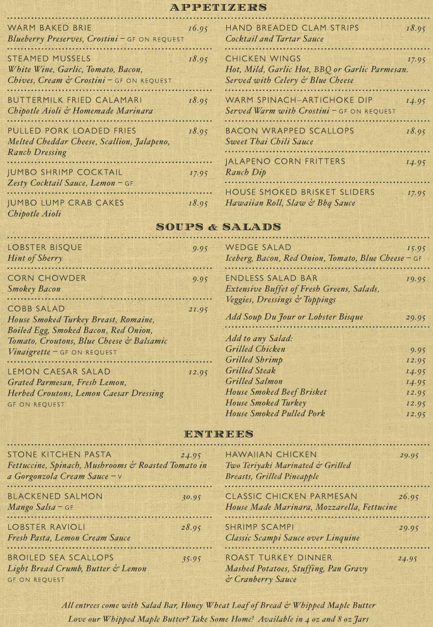 Publyk House menu page 1
