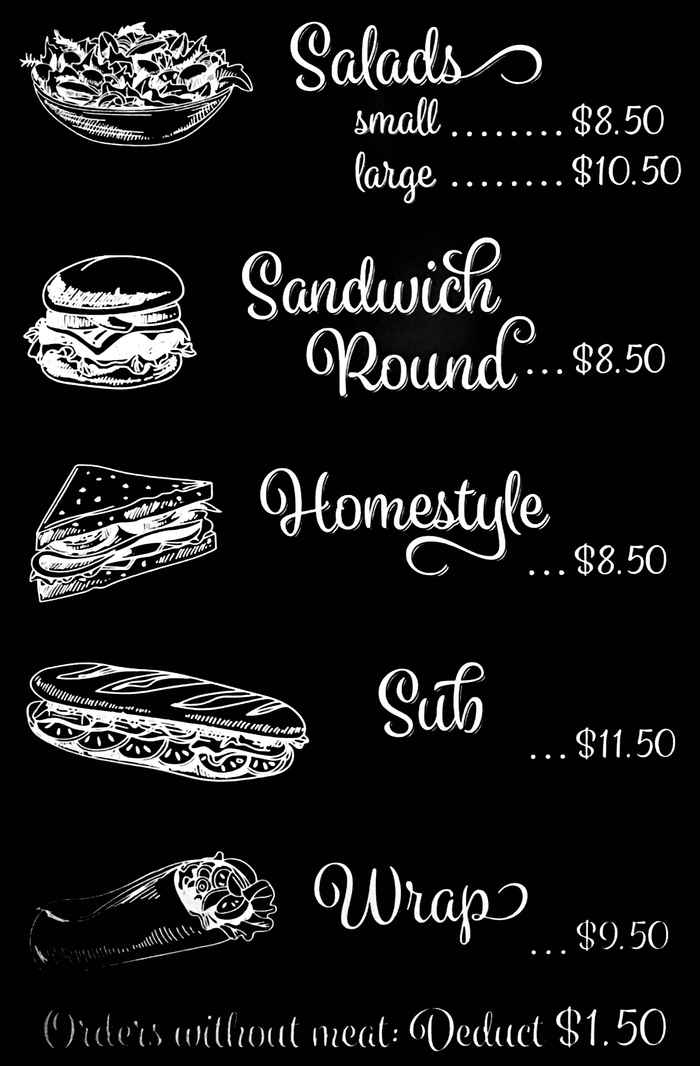 Market Wagon menu page 1