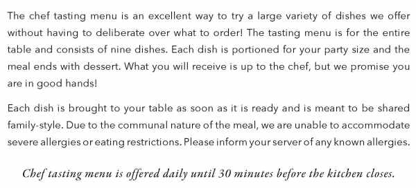 A Single Pebble menu page 1