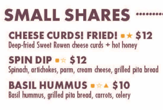 Citizen Cider menu page 1