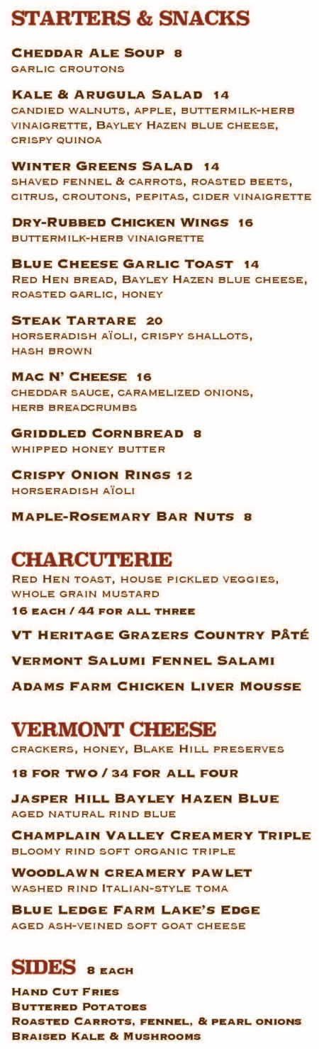 Farmhouse Tap & Grill menu page 1