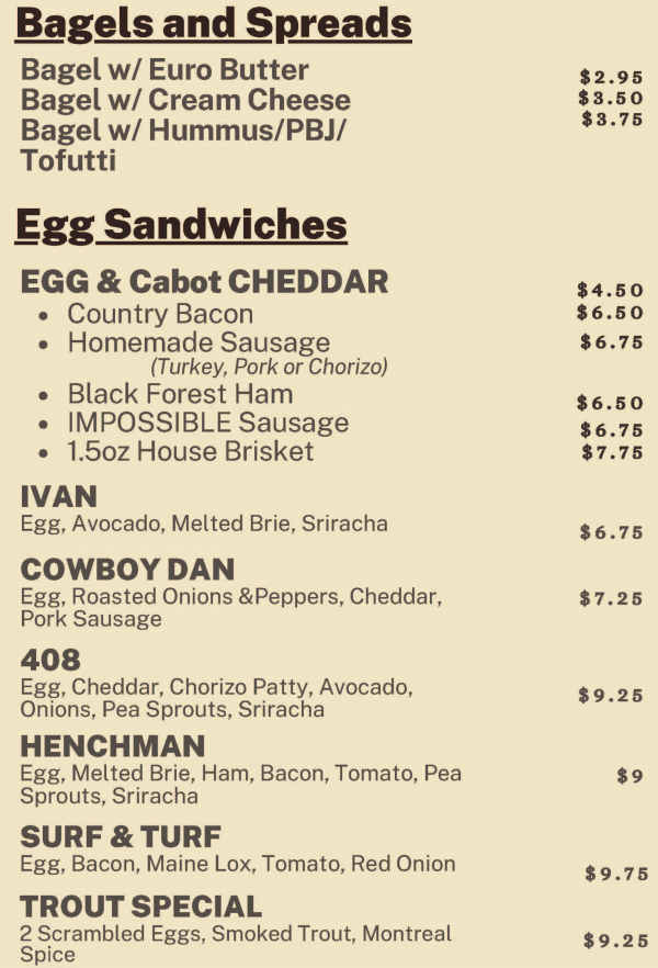 Myer's Wood Fired menu page 1